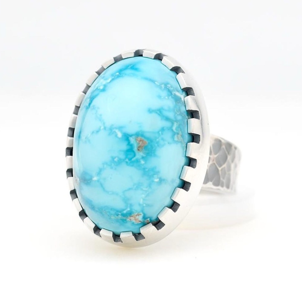 NEW Kingman Water Web Turquoise & Sterling Silver Ring from Aztex Silver 🤩